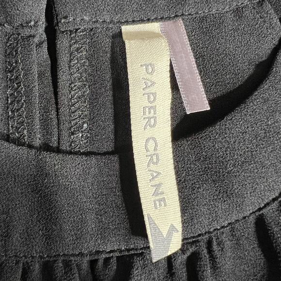 Paper Crane Womens Layered Blouse Shirt Halter Top Sleeveless Black Large - Picture 8 of 9